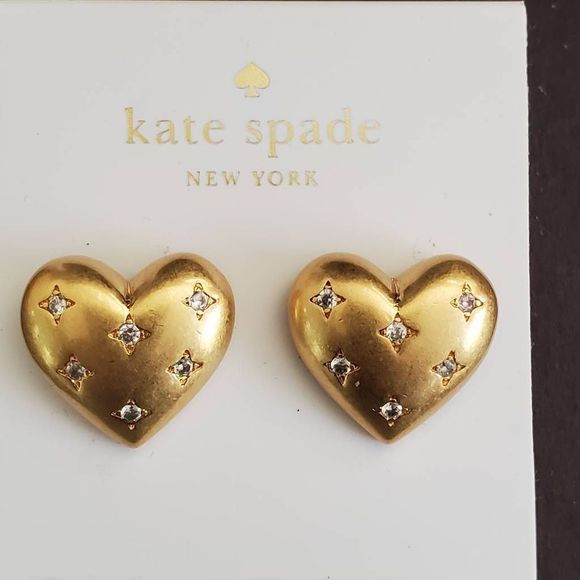 kate spade Jewelry - Kate Spade My Precious Brushed Gold Earrings with Cubic Zirconia NWT
